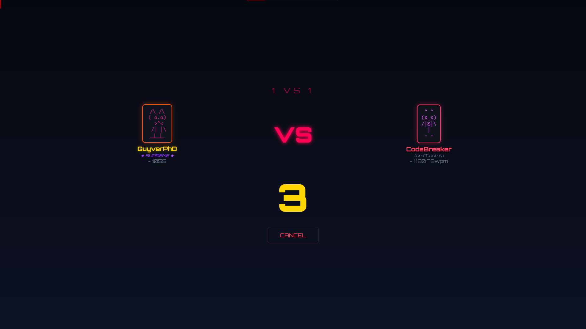 VS mode matchup screen